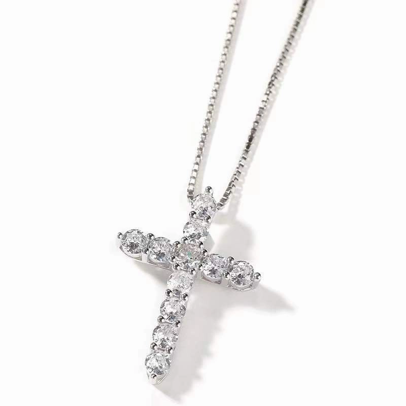 Wholesale Diamond Cross Titanium Steel Necklace