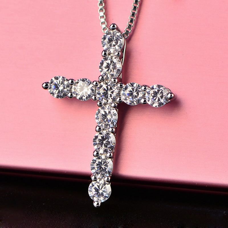 Wholesale Diamond Cross Titanium Steel Necklace
