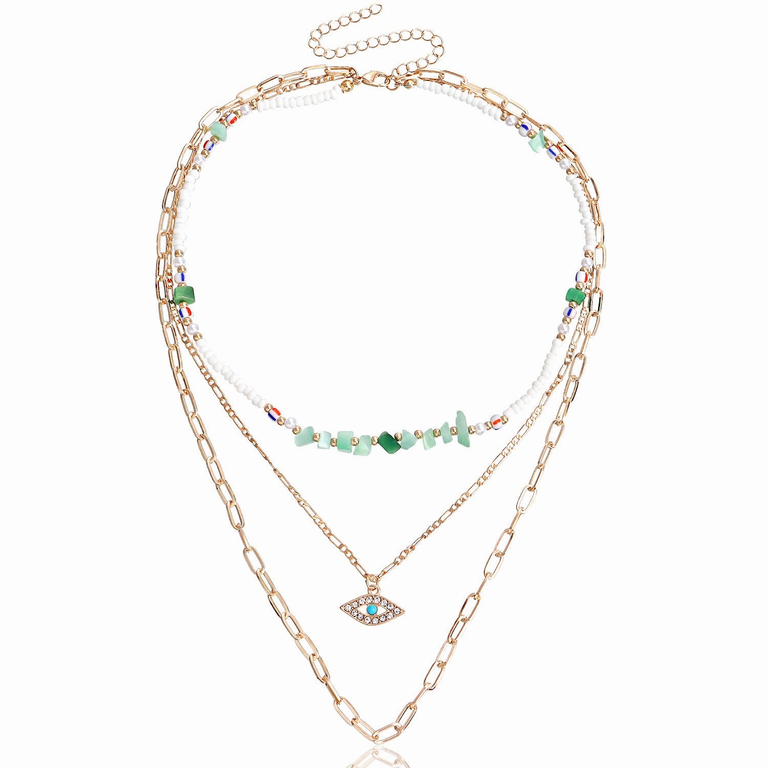Wholesale Diamond Devil Eye Alloy Necklace