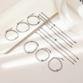 Wholesale Diamond-encrusted Geometric Titanium Steel Bracelet