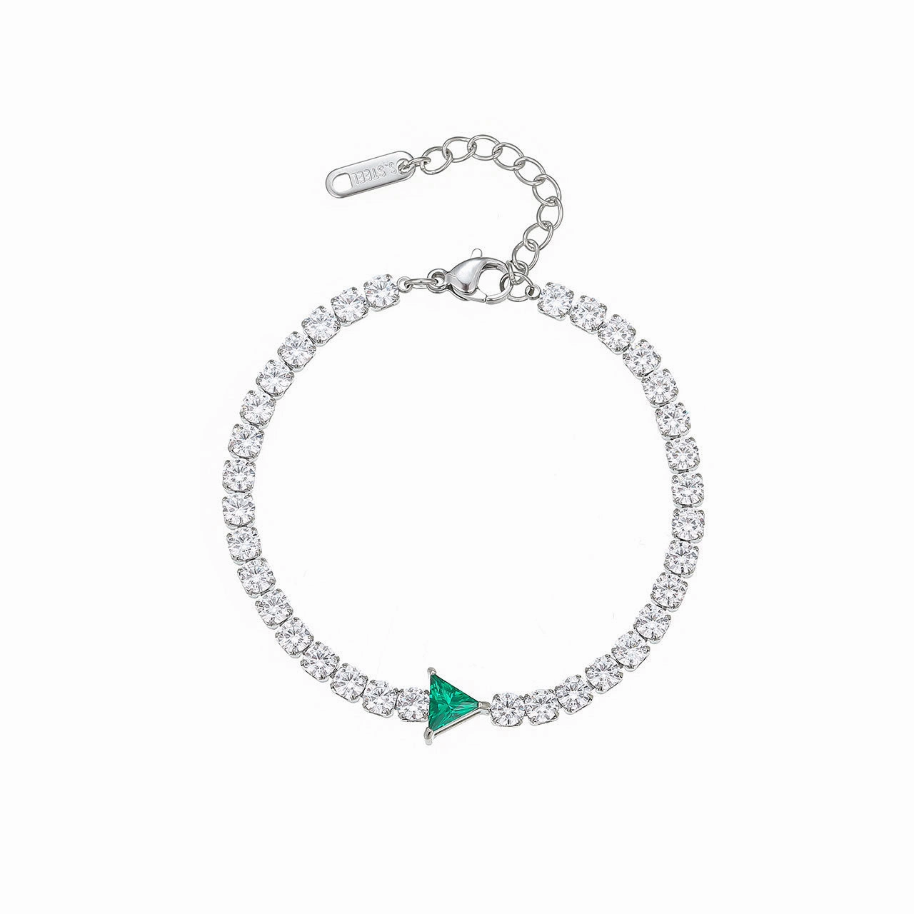 Wholesale Diamond-encrusted Geometric Titanium Steel Bracelet