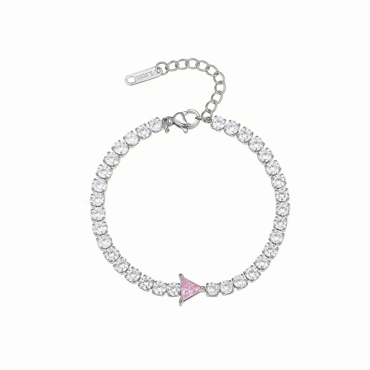 Wholesale Diamond-encrusted Geometric Titanium Steel Bracelet