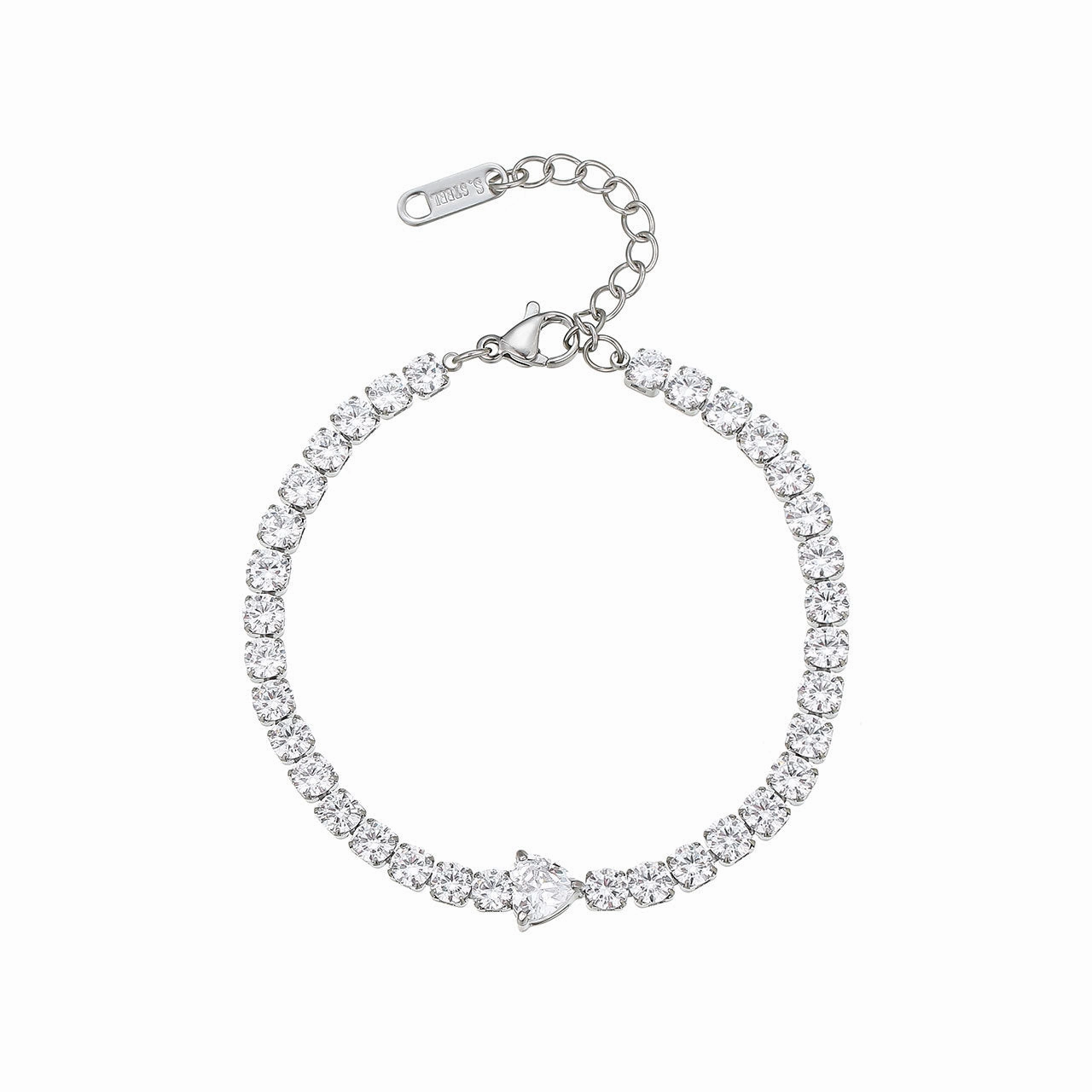 Wholesale Diamond-encrusted Geometric Titanium Steel Bracelet
