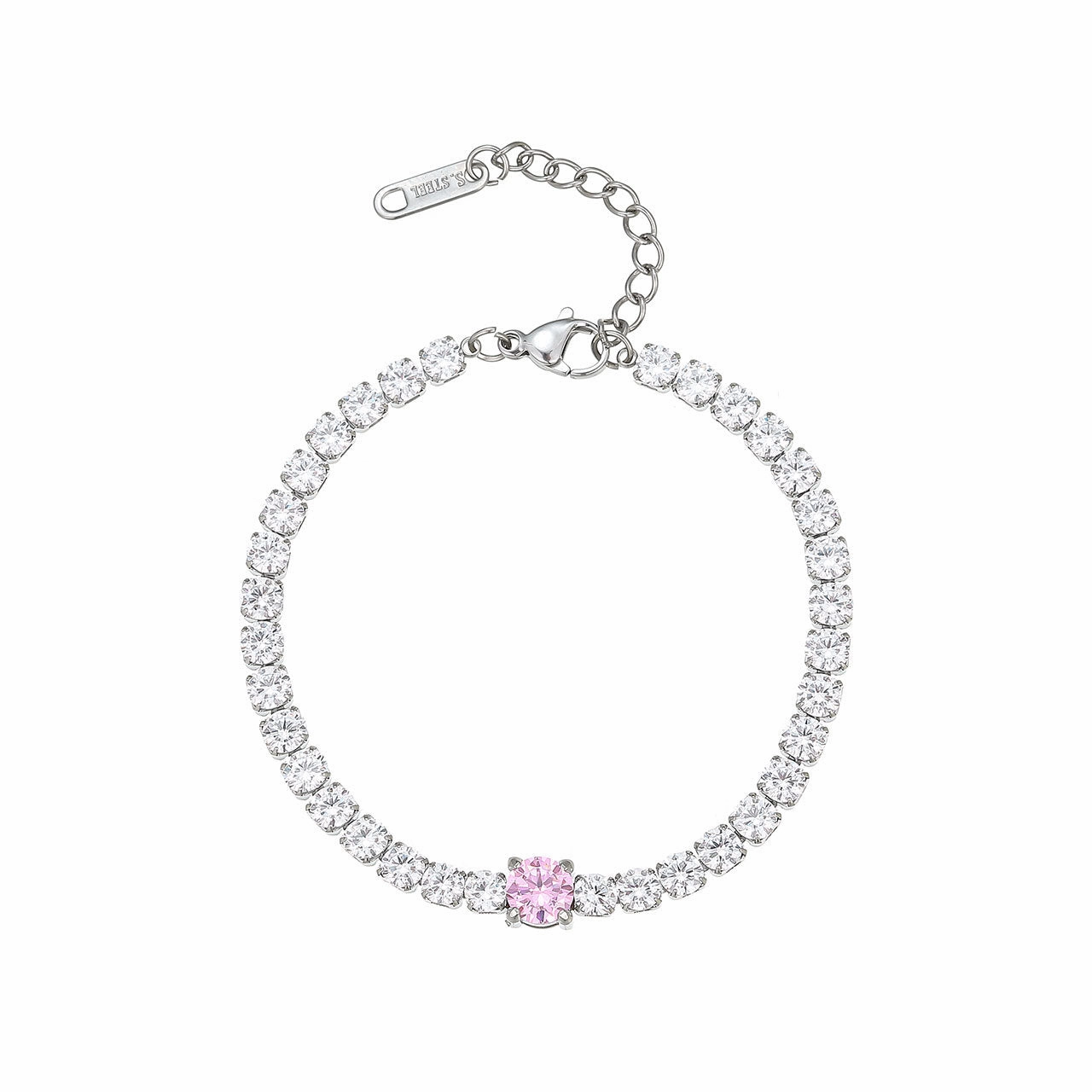 Wholesale Diamond-encrusted Geometric Titanium Steel Bracelet