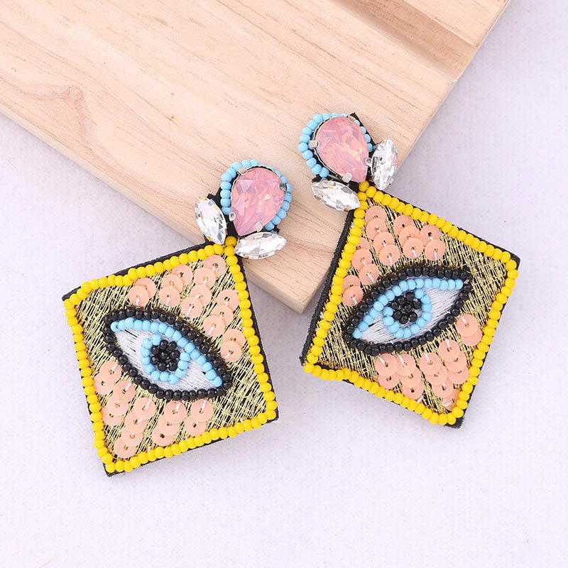 Wholesale Diamond Eye Pendant Water Diamond Earrings
