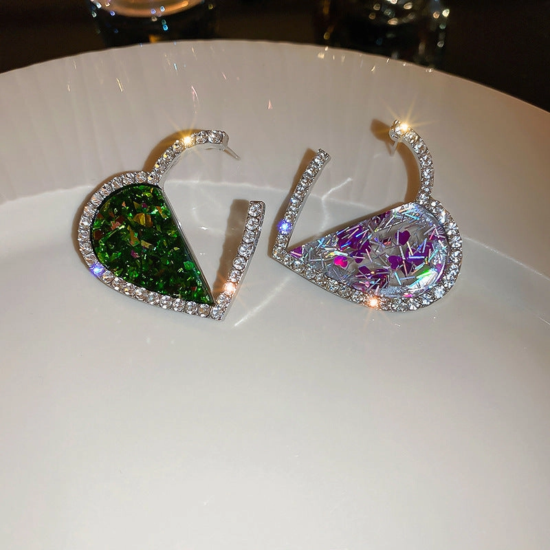 Wholesale Diamond Heart Resin Earrings