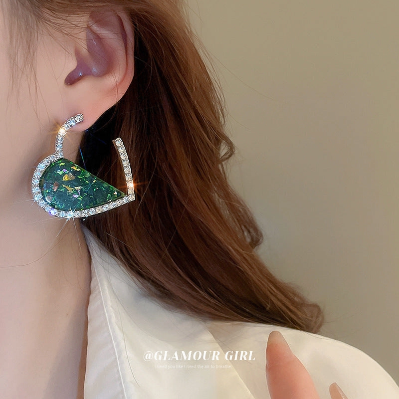 Wholesale Diamond Heart Resin Earrings
