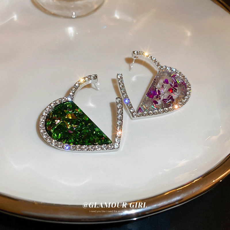 Wholesale Diamond Heart Resin Earrings