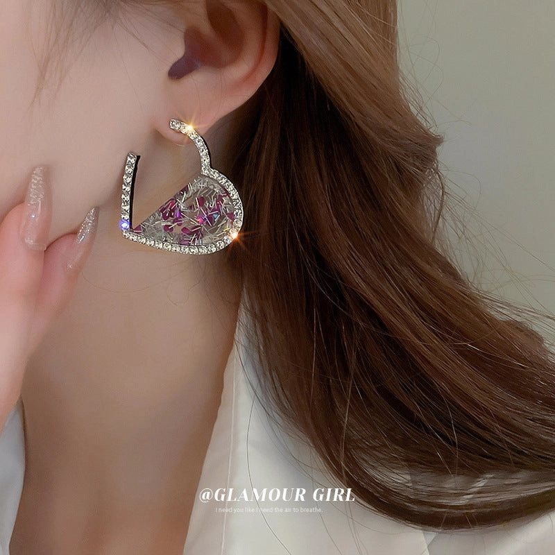 Wholesale Diamond Heart Resin Earrings
