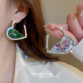 Wholesale Diamond Heart Resin Earrings