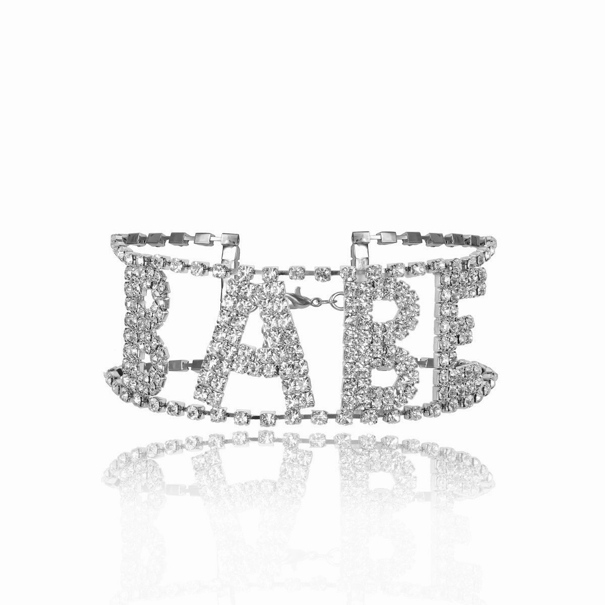 Wholesale Diamond Inlaid Alphabet BABE Alloy Necklaces