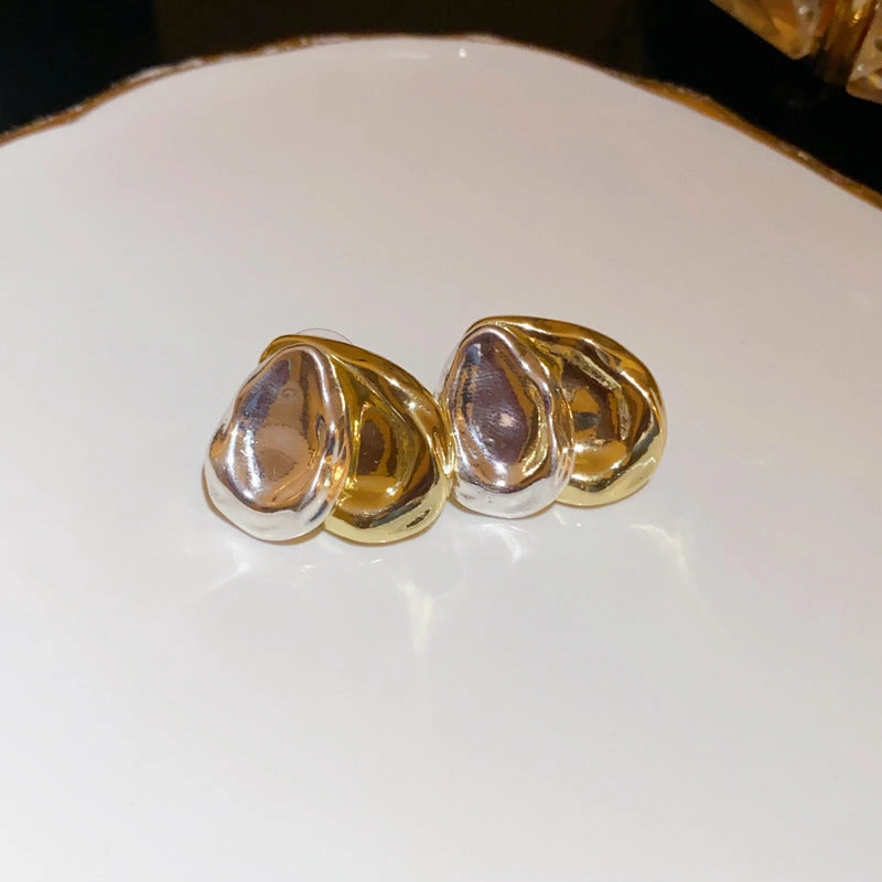 Wholesale Diamond Inlaid Flower Oval Pearl Alloy Earrings