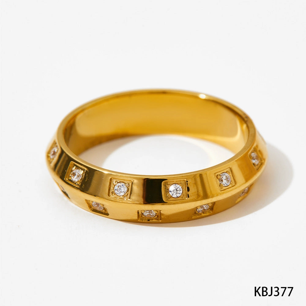 Wholesale Diamond Inlaid Stainless Steel Rings