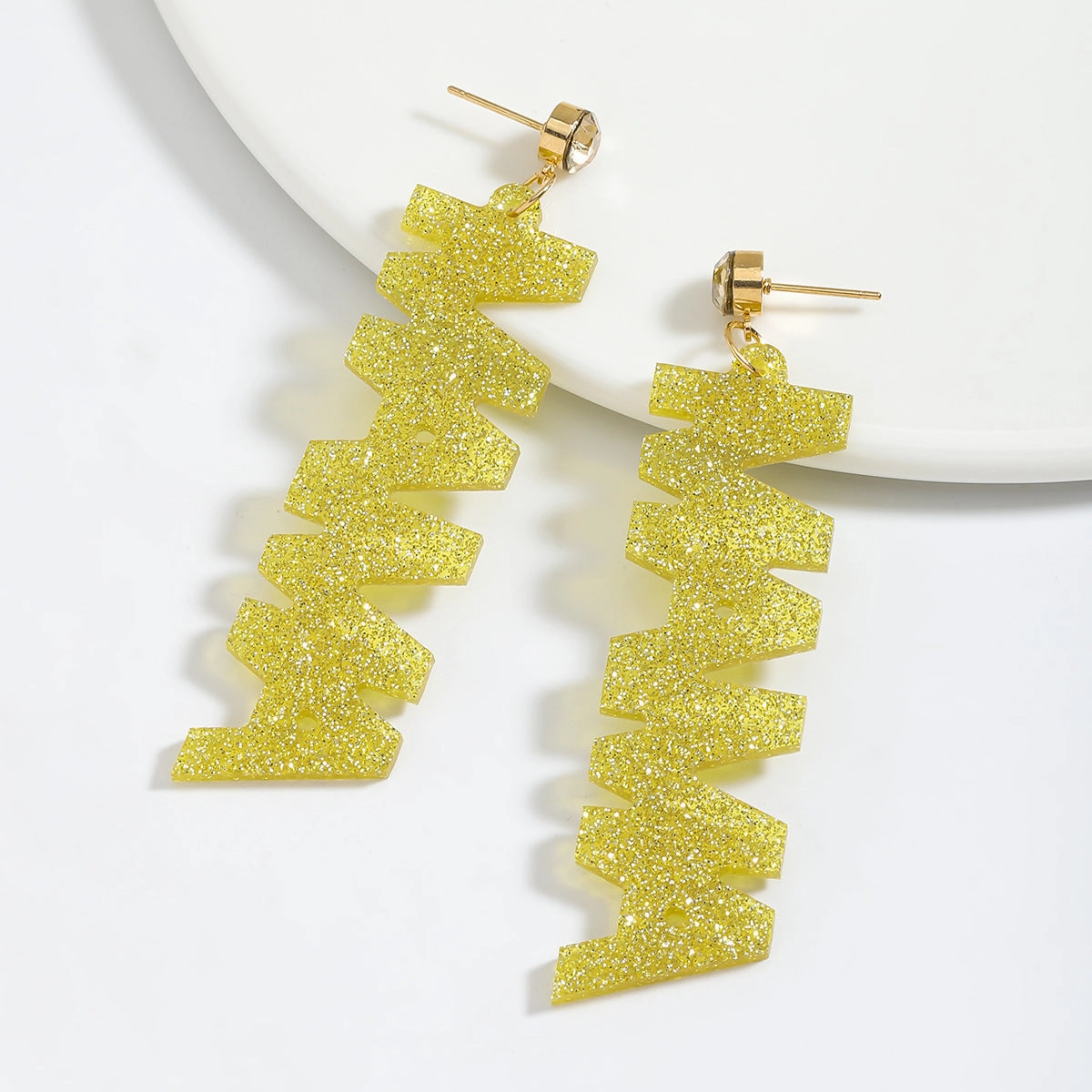Wholesale Diamond letter link earrings