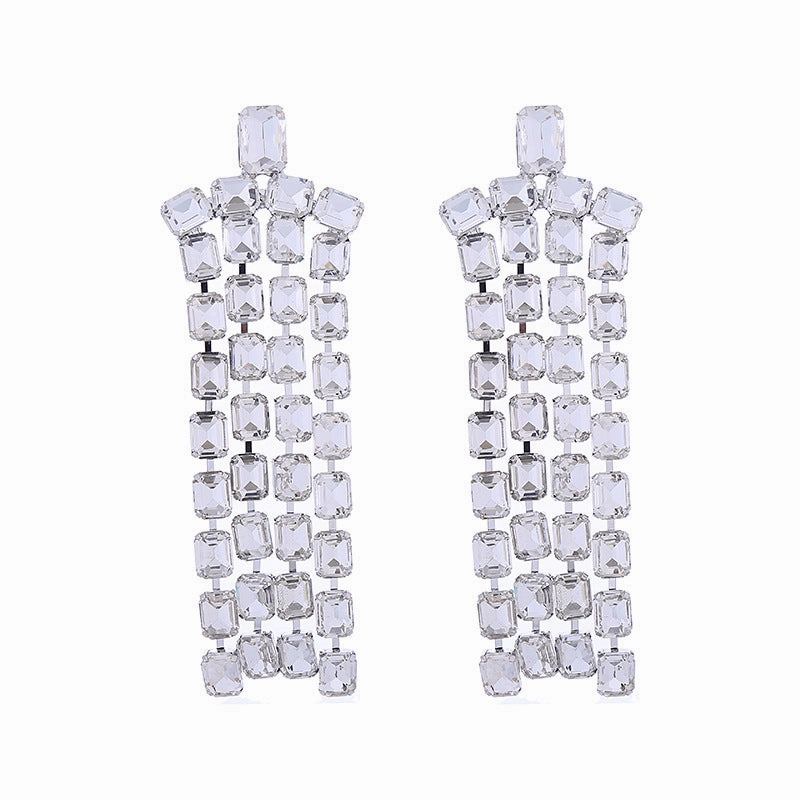 Wholesale Diamond Long Tassel Earrings