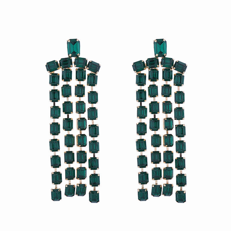 Wholesale Diamond Long Tassel Earrings