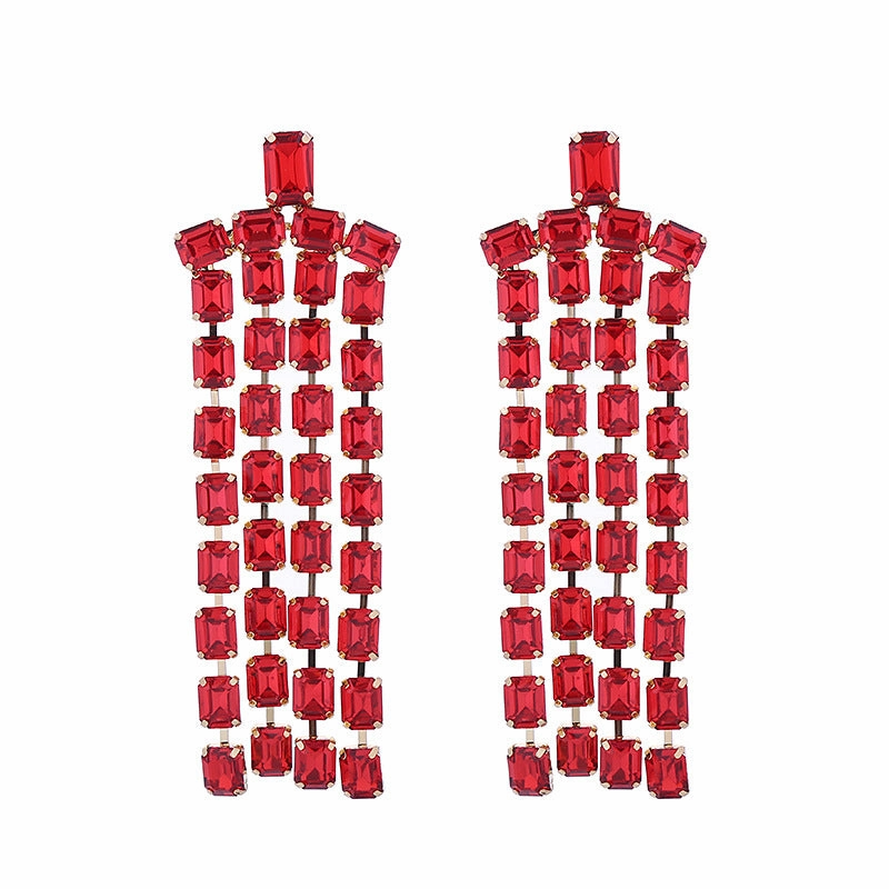 Wholesale Diamond Long Tassel Earrings