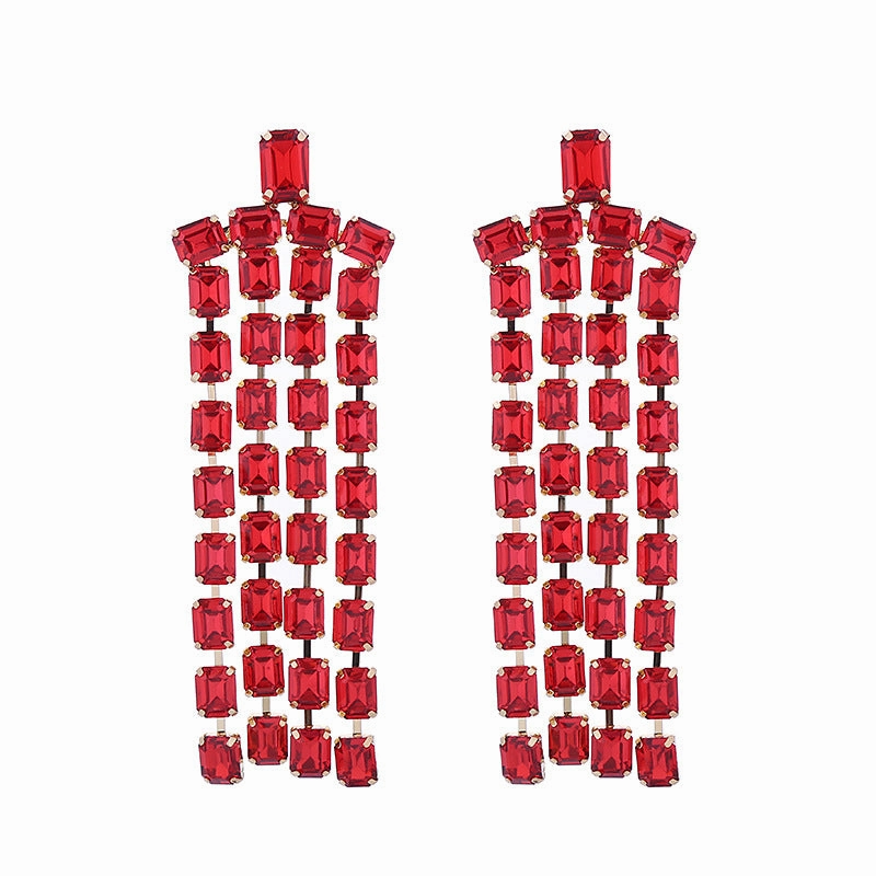 Wholesale Diamond Long Tassel Earrings