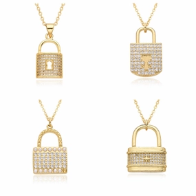 Wholesale Diamond Love Lock Necklace