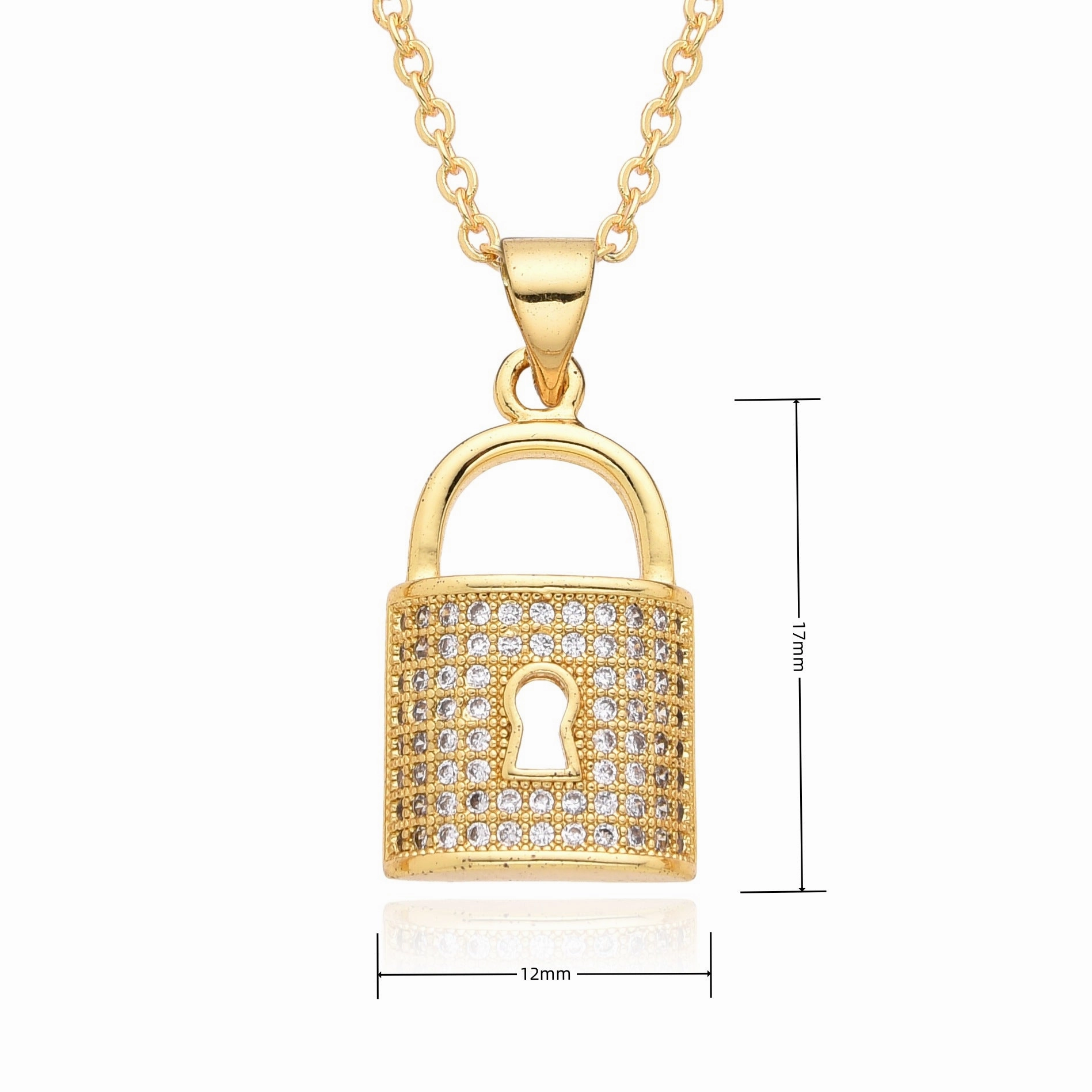 Wholesale Diamond Love Lock Necklace