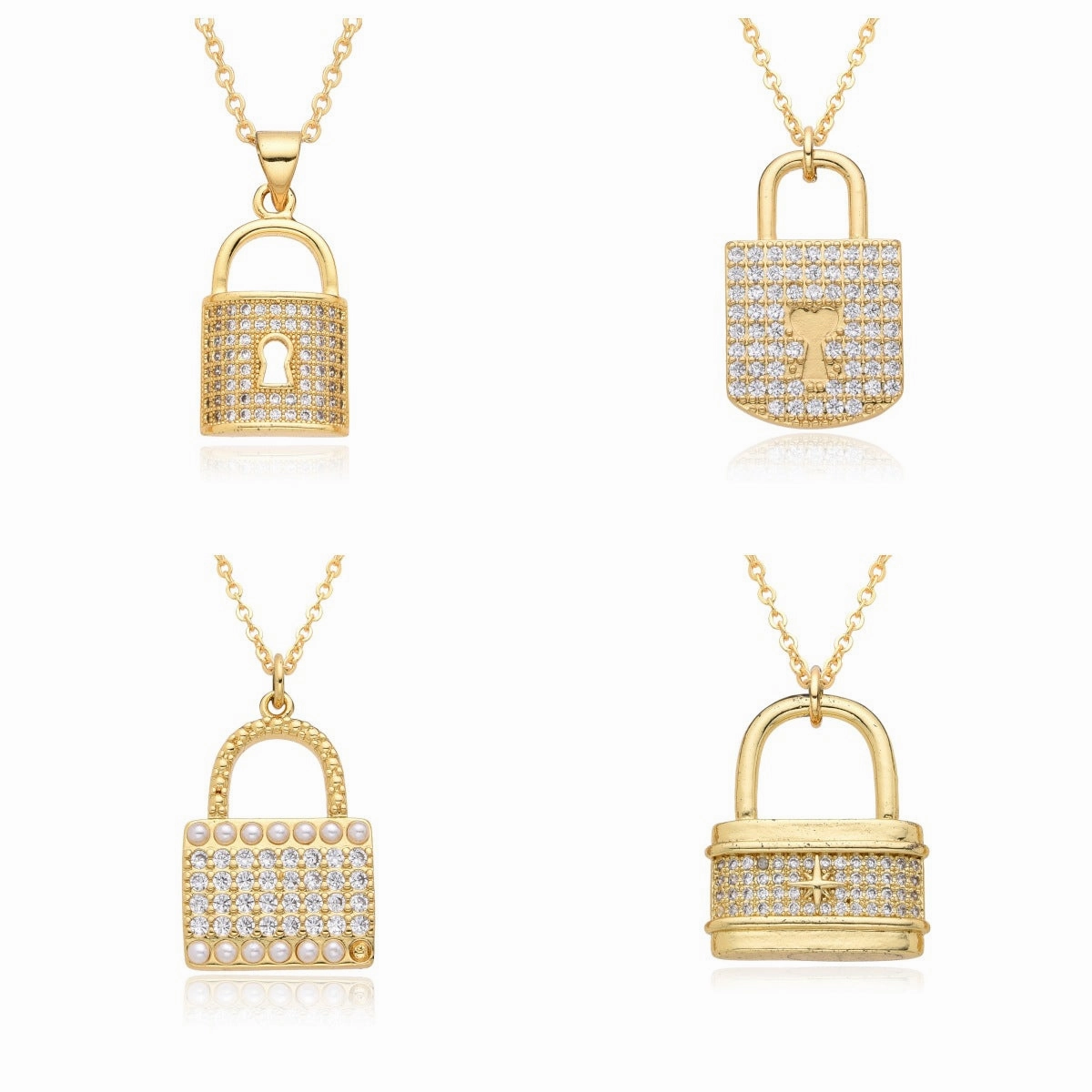 Wholesale Diamond Love Lock Necklace