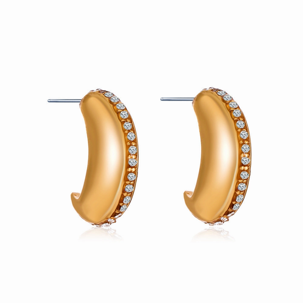 Wholesale Diamond Moon Geometric Alloy Earrings