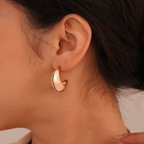Wholesale Diamond Moon Geometric Alloy Earrings