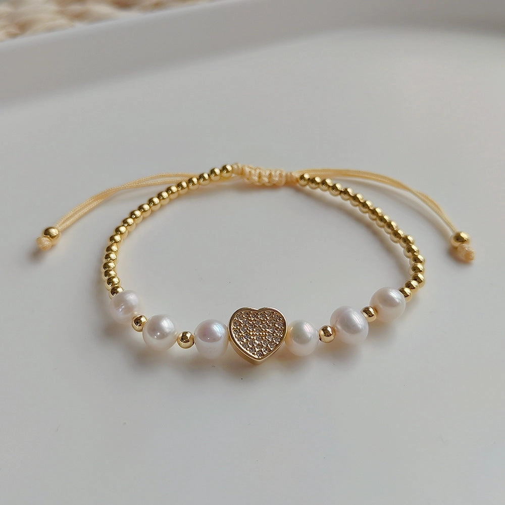 Wholesale Diamond Moon Pearl Bracelet