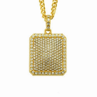 Wholesale Diamond Pistol Pendant Men's Alloy Necklace