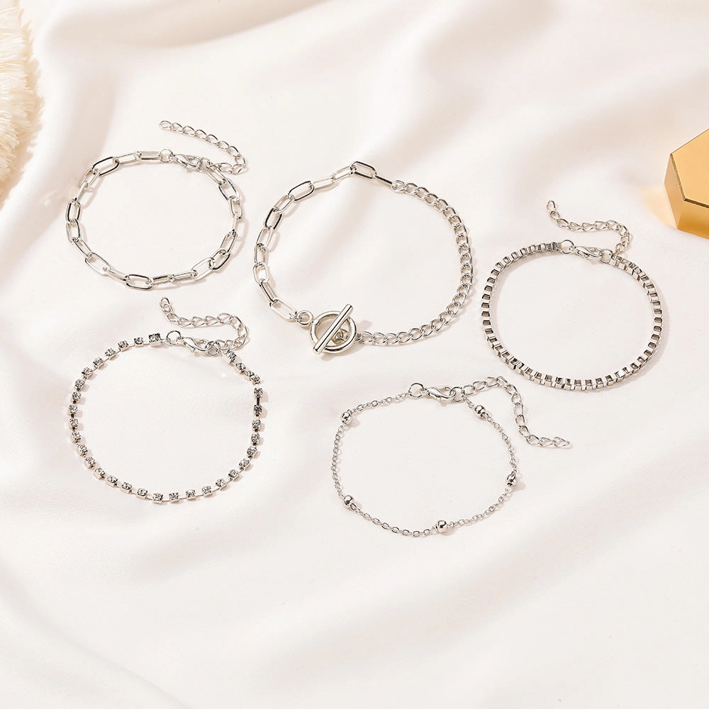 Wholesale Diamond Set Alloy Bracelet Set of 5