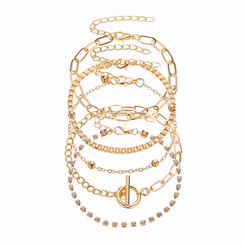 Wholesale Diamond Set Alloy Bracelet Set of 5