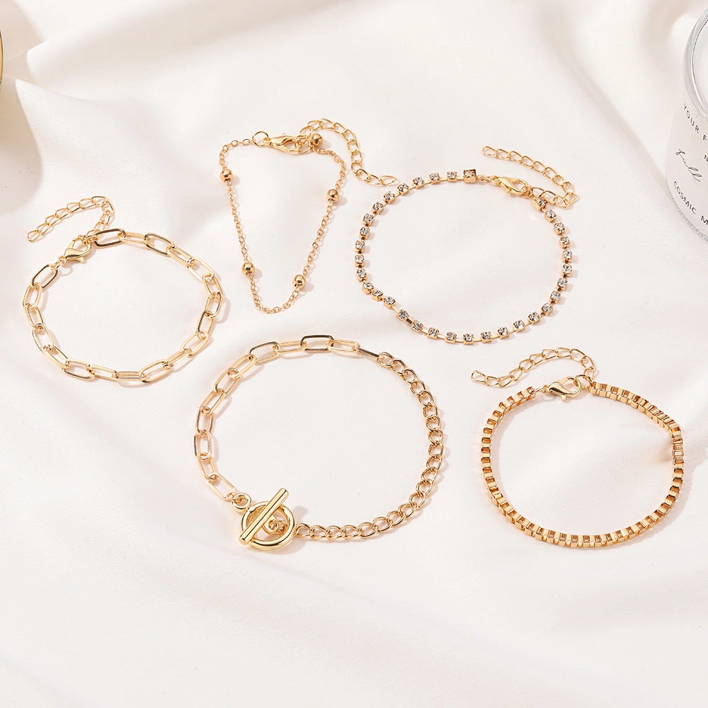 Wholesale Diamond Set Alloy Bracelet Set of 5