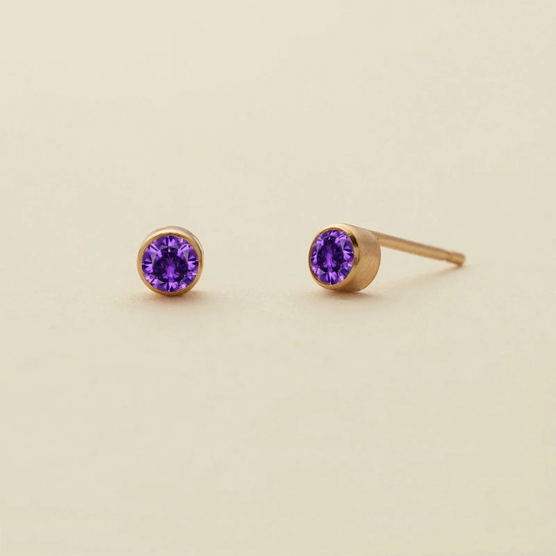 Wholesale Diamond Set Colored Rhinestone Stainless Steel Earbones Earrings