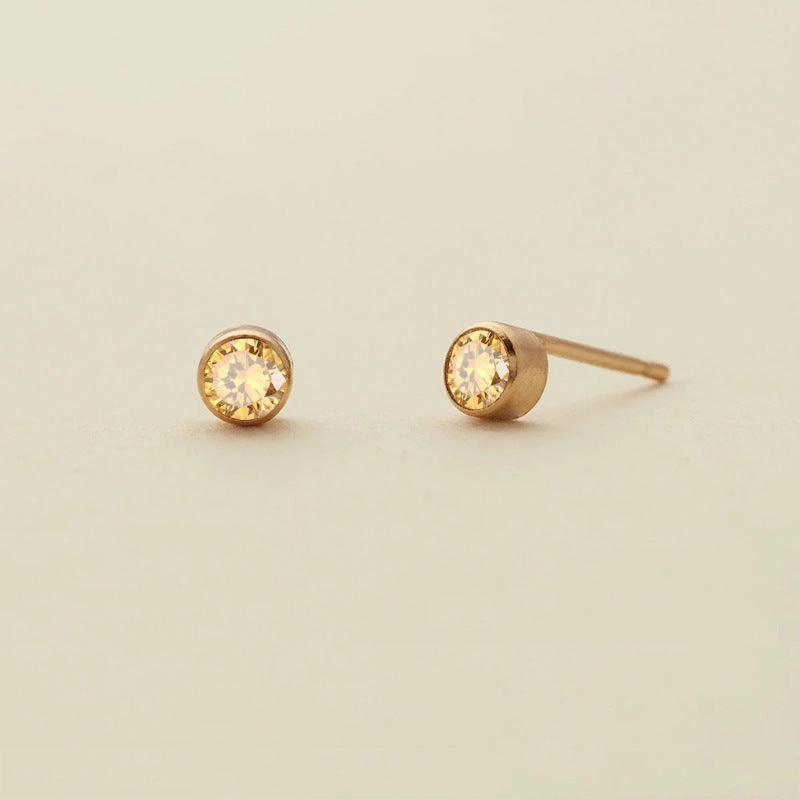 Wholesale Diamond Set Colored Rhinestone Stainless Steel Earbones Earrings