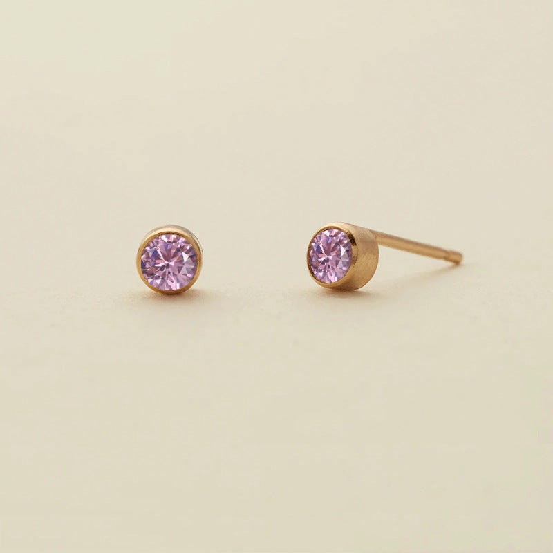 Wholesale Diamond Set Colored Rhinestone Stainless Steel Earbones Earrings