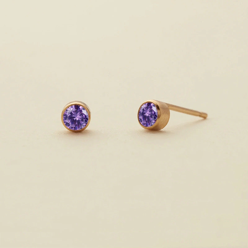Wholesale Diamond Set Colored Rhinestone Stainless Steel Earbones Earrings