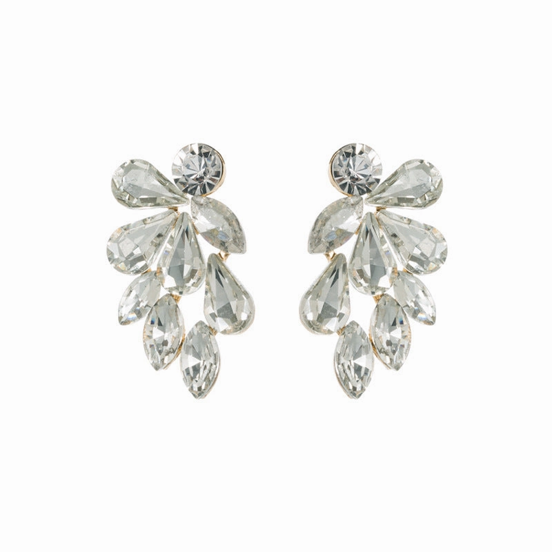 Wholesale Diamond Set Glass Diamond Alloy Earrings