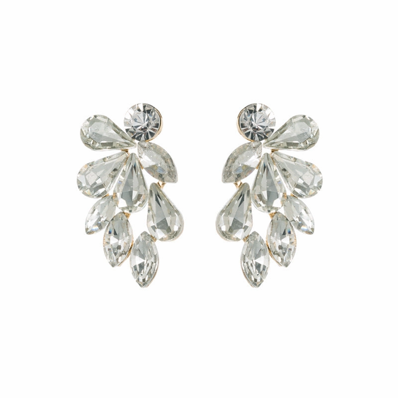 Wholesale Diamond Set Glass Diamond Alloy Earrings