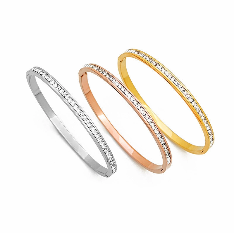 Wholesale Diamond Simple Titanium Steel Bracelet