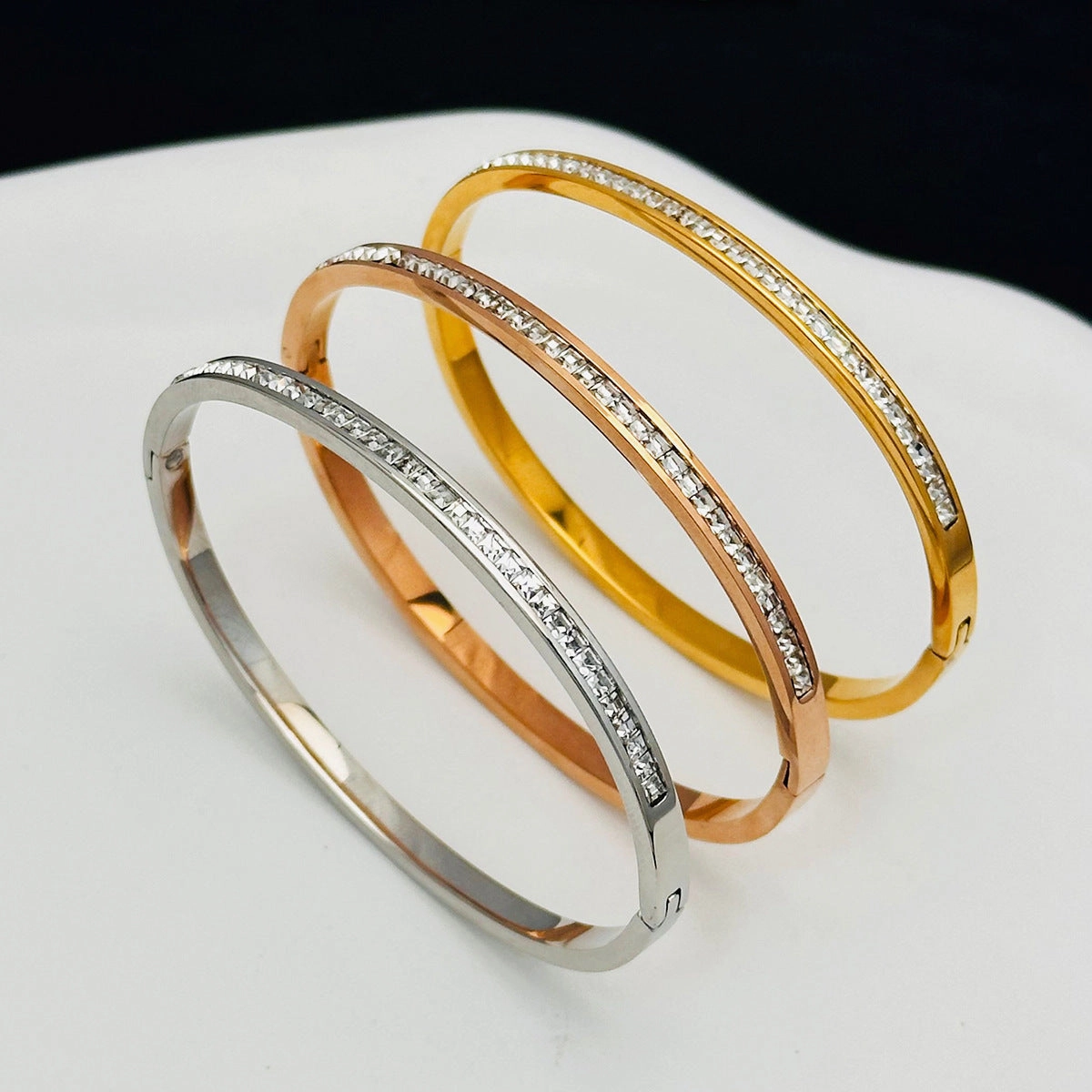 Wholesale Diamond Simple Titanium Steel Bracelet