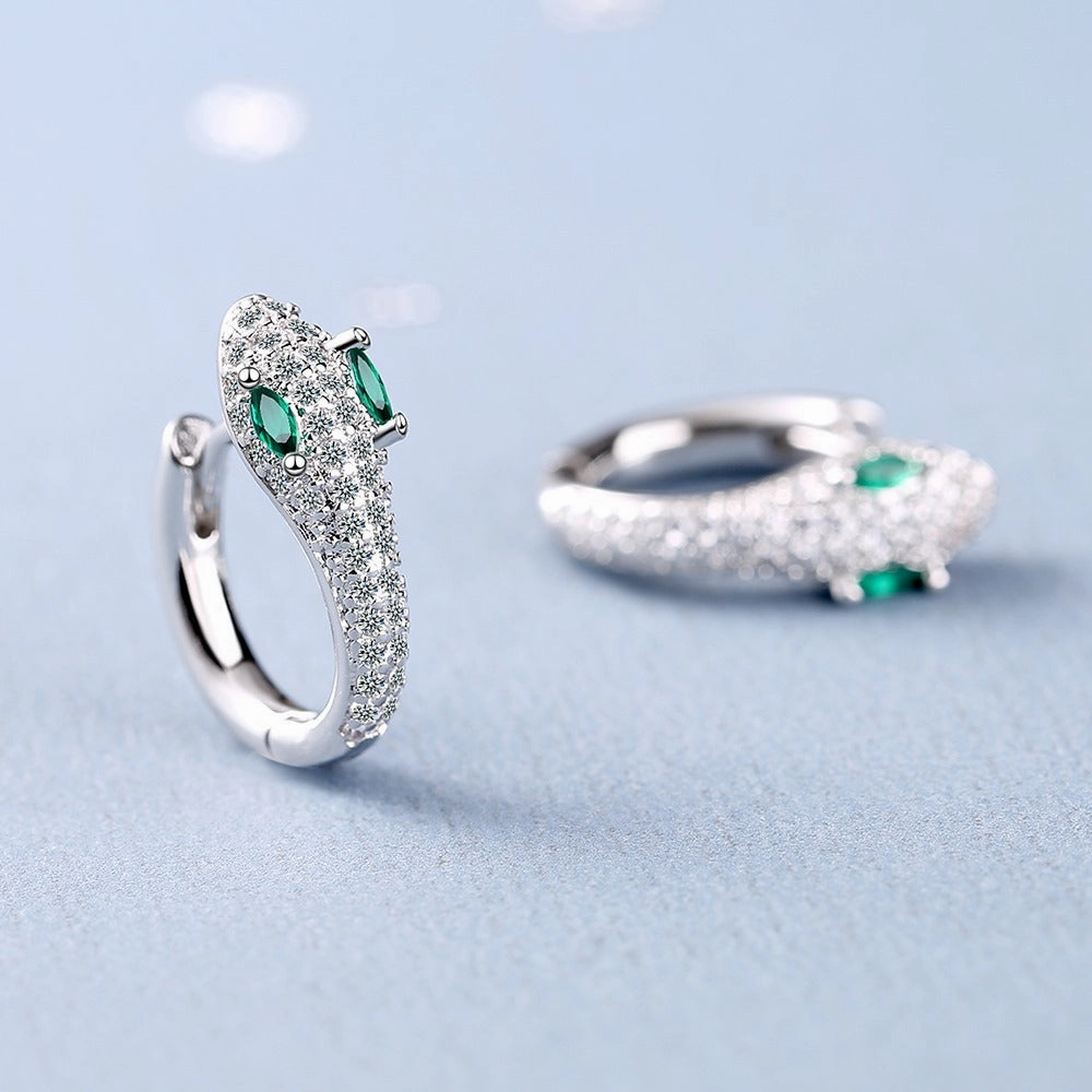 Wholesale Diamond Snake Brass Earrings