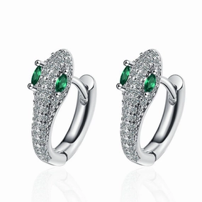 Wholesale Diamond Snake Brass Earrings