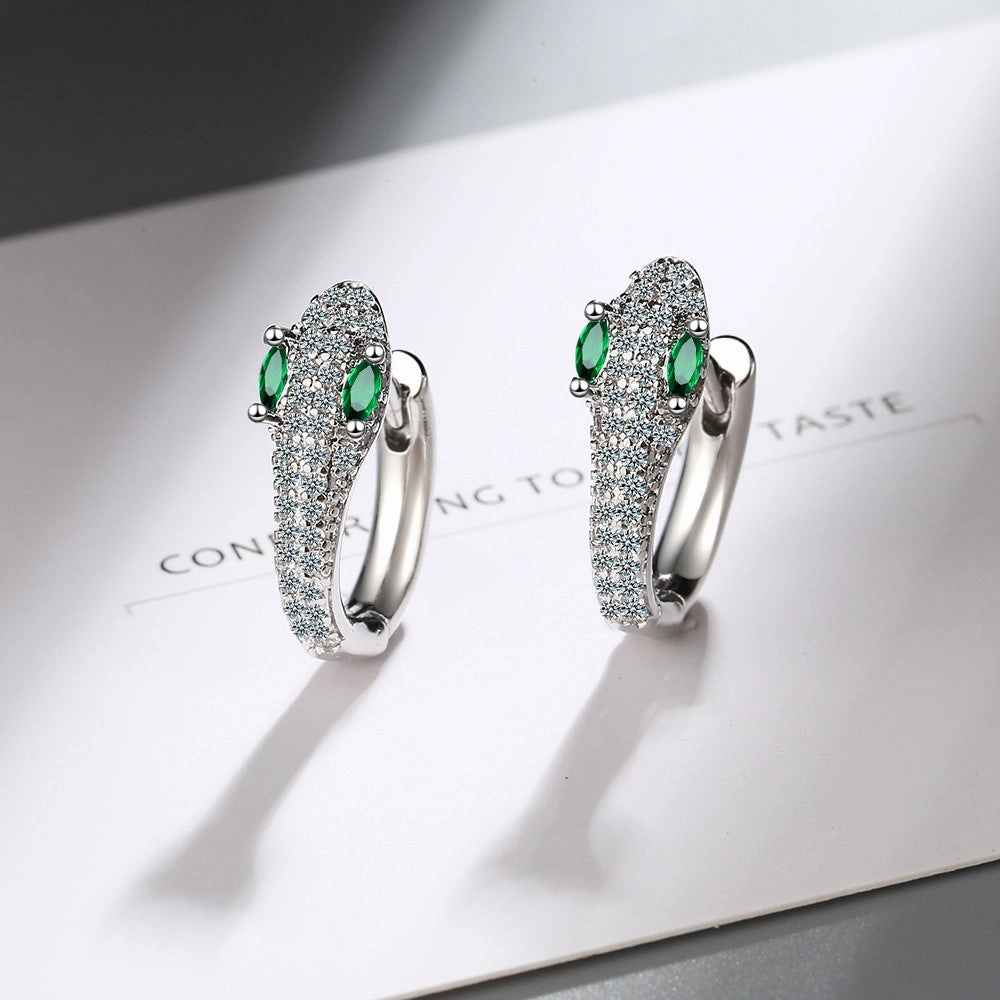 Wholesale Diamond Snake Brass Earrings