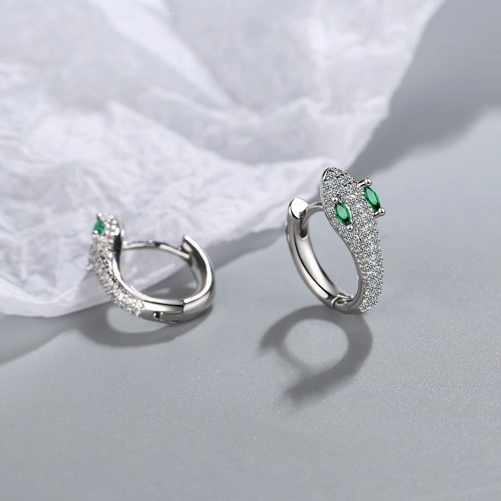 Wholesale Diamond Snake Brass Earrings