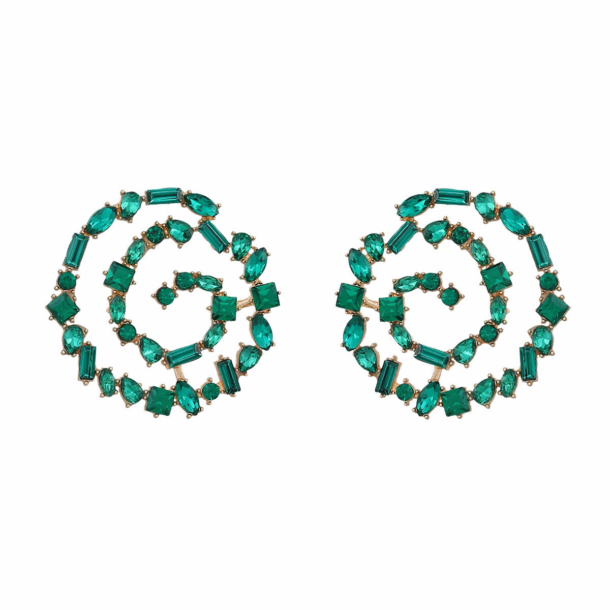 Wholesale Diamond Spiral Alloy Earrings