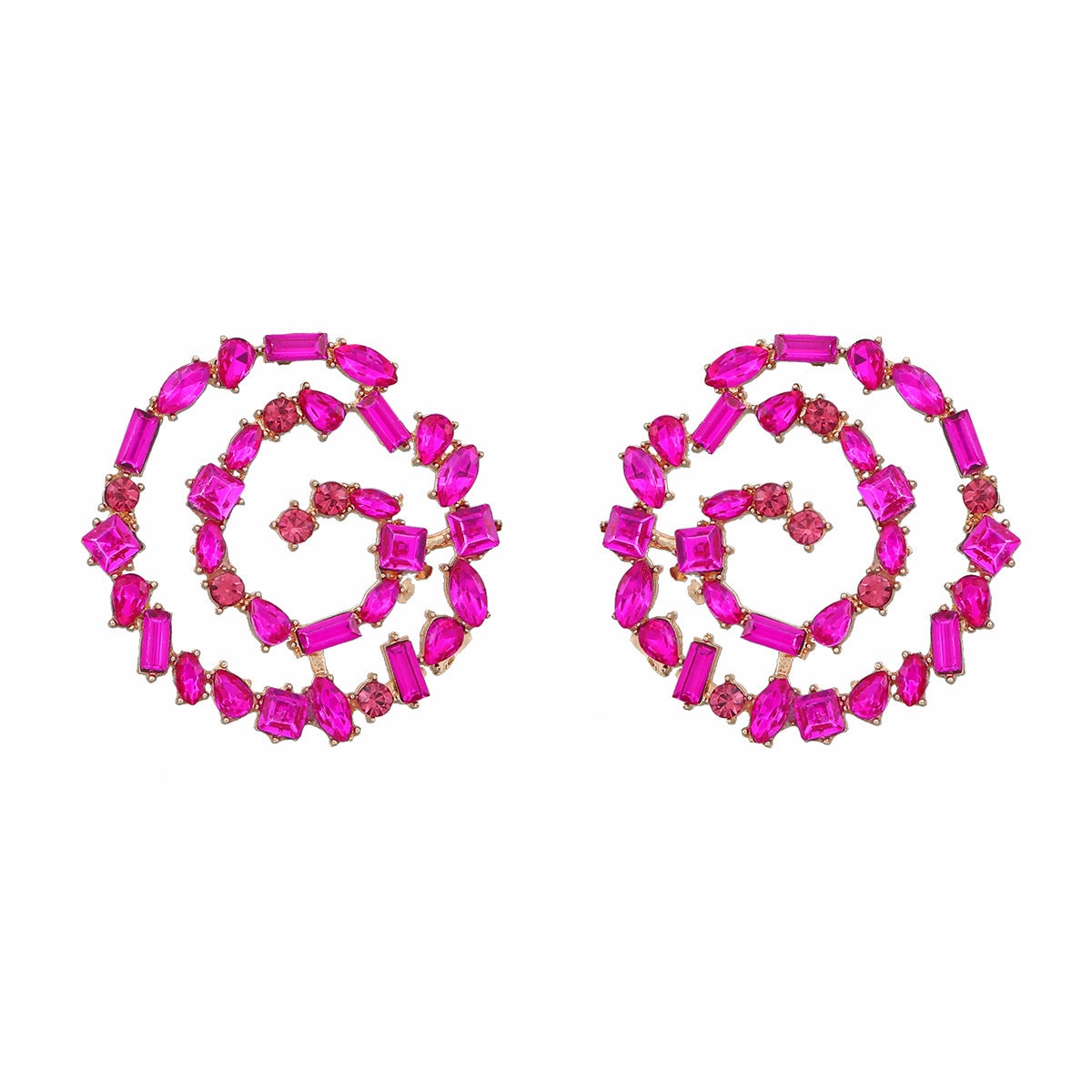Wholesale Diamond Spiral Alloy Earrings