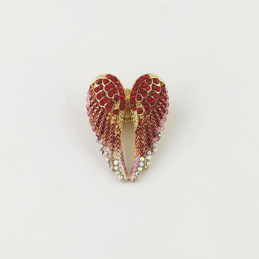 Wholesale Diamond-studded 3D Angel Wings Adjustable Vintage Ring