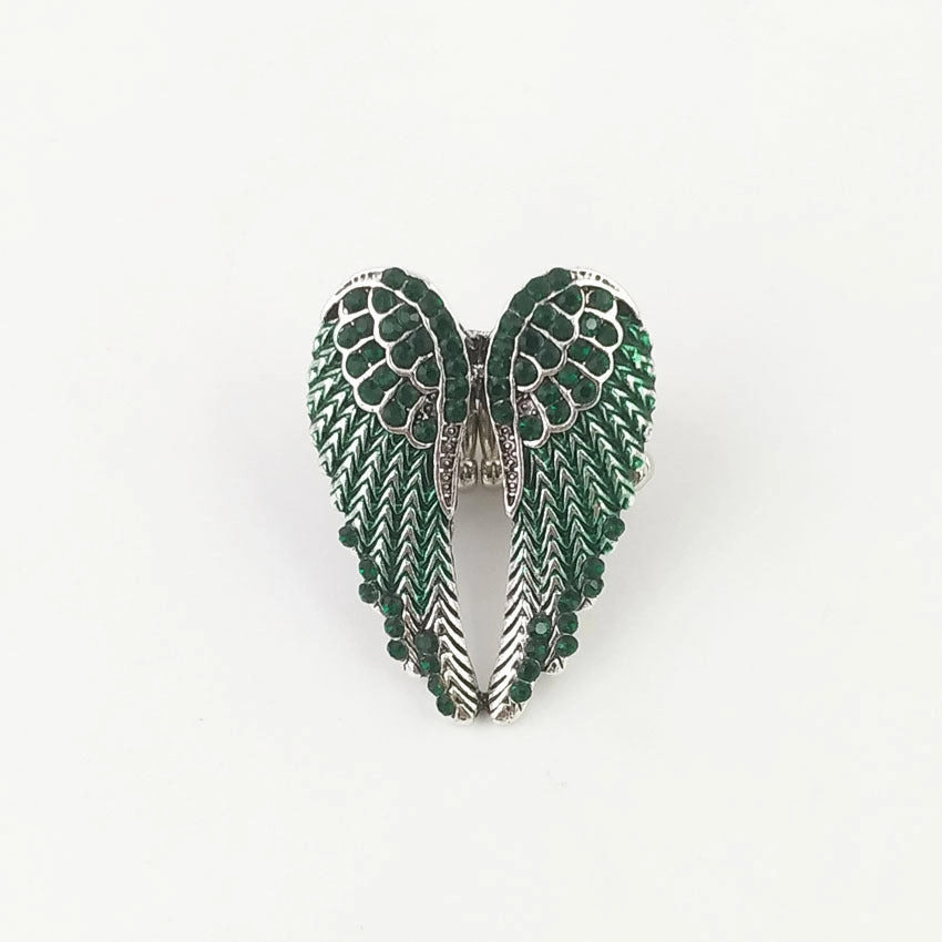 Wholesale Diamond-studded 3D Angel Wings Adjustable Vintage Ring