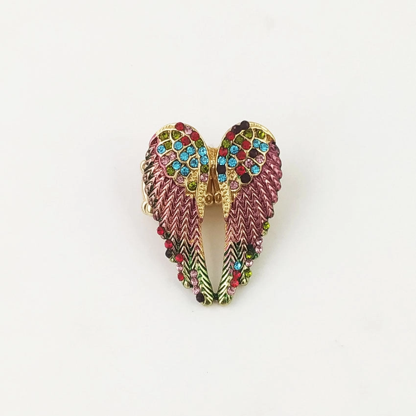 Wholesale Diamond-studded 3D Angel Wings Adjustable Vintage Ring