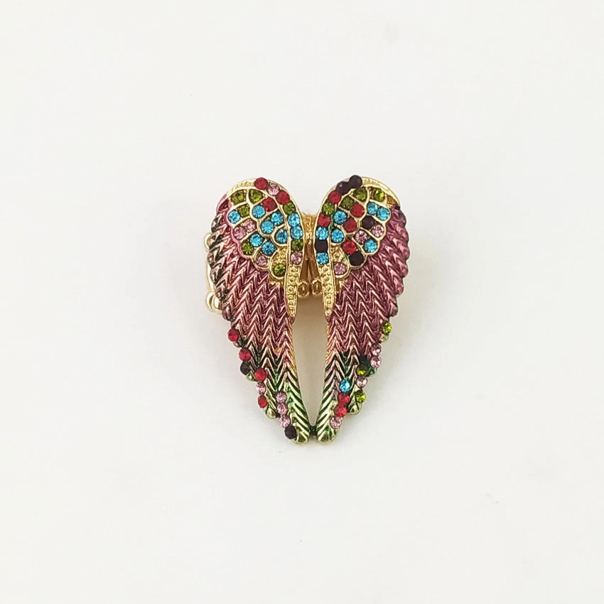 Wholesale Diamond-studded 3D Angel Wings Adjustable Vintage Ring